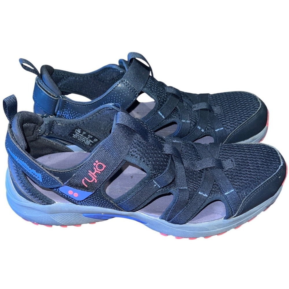 Ryka Sky Walk Trek Womens 11W Navy Pink Walking Hiking Sandal Hybrid Sneaker